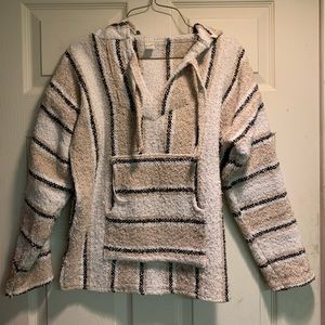 Neutral colors Striped baja Hoodie